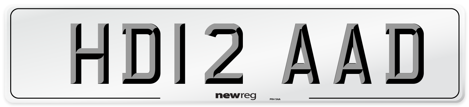 HD12 AAD Number Plate from New Reg